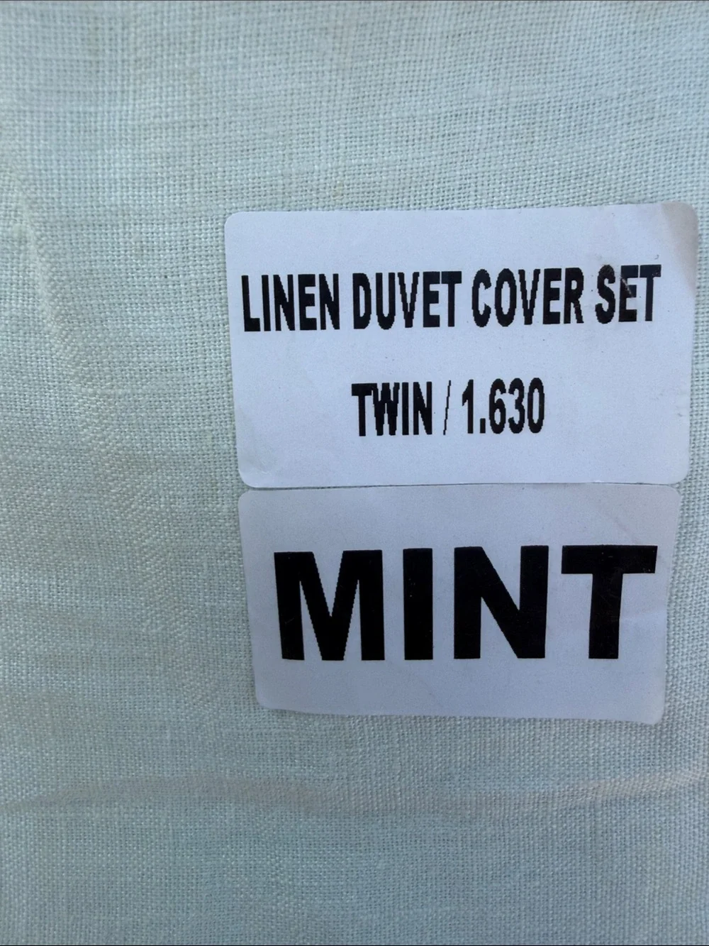 Quince NWOT European  linen Duvet Cover Set in Mint Twin Size 046
